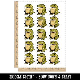 Silly Cartoon Dinosaur Temporary Tattoo Water Resistant Fake Body Art Set Collection - 15 2" Tattoos (1 Sheet)