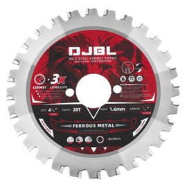 DJBL 4 3/8 Inches Steel Cutting Saw Blade,28 Tooth Ferrous Metal Cermet Saw Blade, 110mm Metal Cutting Saw Blade,Dry Cut Saw Blade,Cold Cut Saw Blade