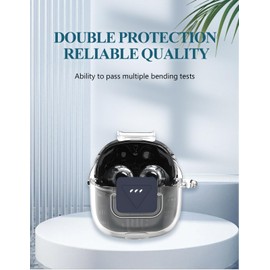 Case Cover for JBL Tune Flex 2 - True Wireless Noise Cancelling Earbuds,WUNIAK Upgraded Design Soft TPU Protective Cover,Drop Protection Shockproof with Keychain and Cleaning Kit,Transparent