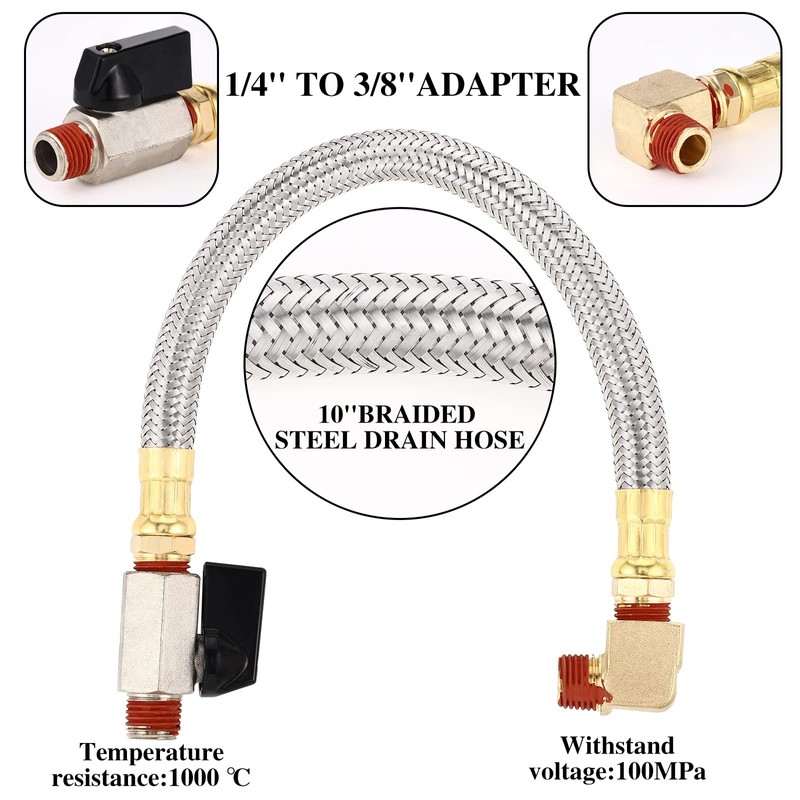 Bonuci 2 Sets Electronic Drain Valve Kit Automatic, 110V Timed
