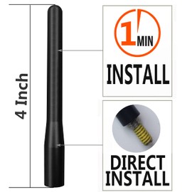 MINILAOMA 4 Inch Short Antenna for Dodge RAM 1500, 2500, 3500, 4500, 5500 - AM/FM Anti-Theft Design Replacement Vehicle Antenna