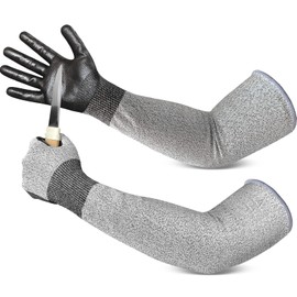 Migliore Wear Long Gardening Gloves, Cut Resistant Gardening Gloves with Nitrile Coated Palms, Extra Long & Breathable Gardening Gloves for Men and Women