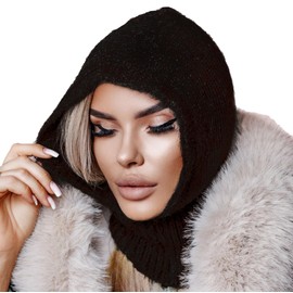 MFAZ Morefaz Balaclava, hat, ski hat, balaclava, ski cap, winter sports and outdoor sporting goods, skiing for men and women, windproof hat wool, black