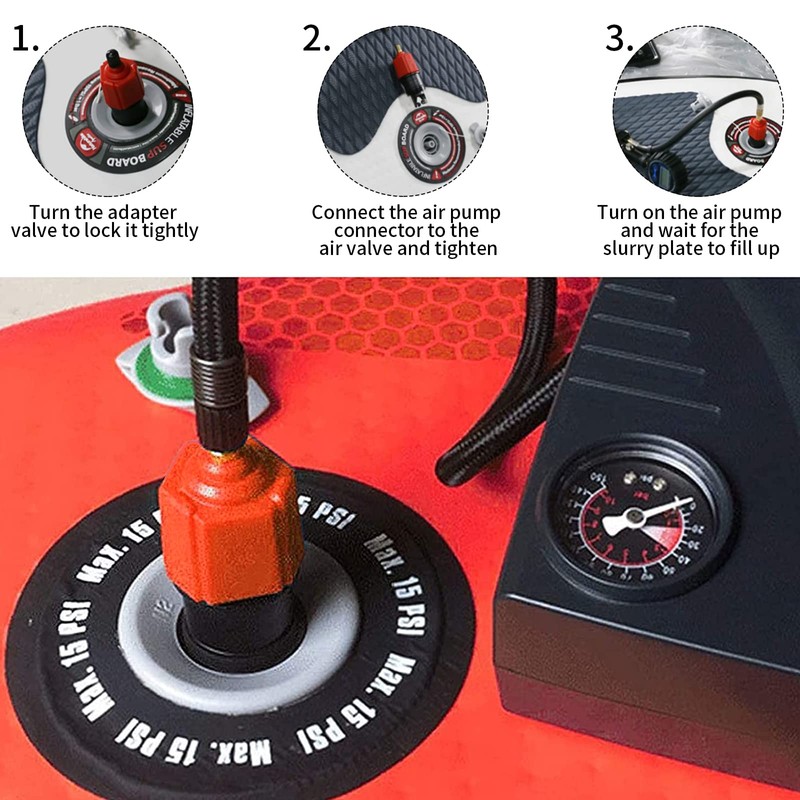 Inflatable Boat SUP Pump Adaptor Air Pump Converter with 4