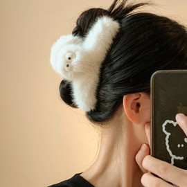 Playful Big Eye Plush Claw Hair Clip for Women - Large Free Size/2 Khaki 20ea