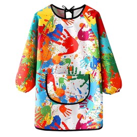 iCovalescent Painting Apron, Children's Painting Coat with Sleeves and Big Pockets, Girls Boy Ink Coat, Waterproof Painting Gown, Craft Apron for School, Art, Painting, Cooking, XXL Graffiti(120-140