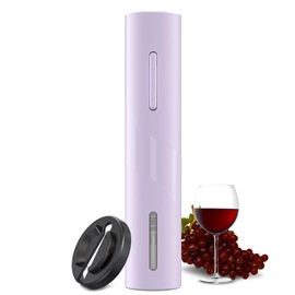 COKUNST Electric Wine Opener, Automatic Battery-Operated Corkscrew with Built-in Foil Cutter for Party Home Kitchen Wedding Purple