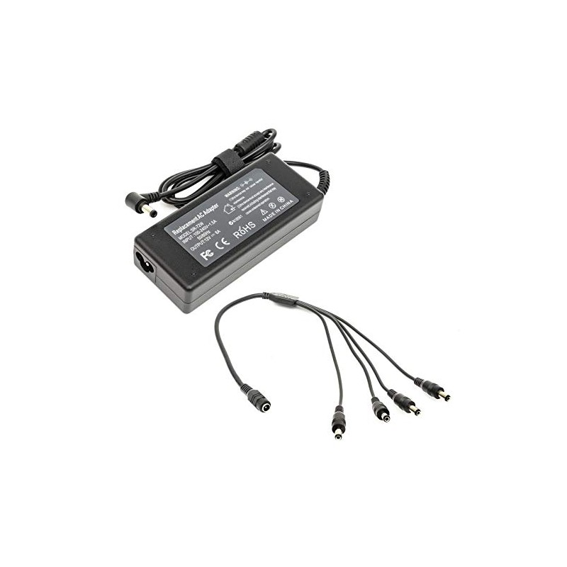 CCTV Charger 12V 6A 72W AC Power Supply 4 Way