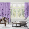 ARTALL Blackout Curtain Purple Butterfly Pattern Room Darkening Window Curtain