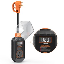 Yomile Smart RV Surge Protector, 30 Amp 10800 Joules RV Circuit Analyzer Full Protection, IP67 Waterproof RV Adapter Plug for Camper