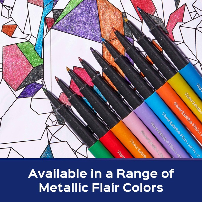 Paper Mate Flair Metallic Glitter Felt Tip Pens | Medium