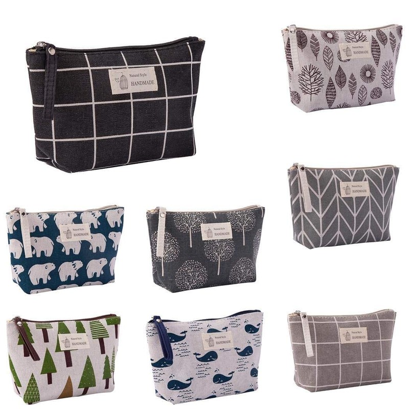 Shuiniba Portable Large Capacity Print Cosmetic Bag Travel Makeup Bag