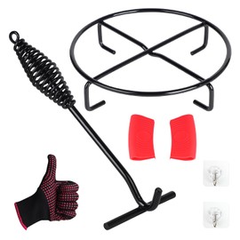 LALAGO Dutch Oven Untersetzer, Ø 20 cm Dutch Oven Ständer, Untergestell, Deckelheber Dutch Oven Haken, Feuertopf Deckelheber, mit Isolierhandschuhe, Untersetzer für Dutch Oven, Potjie, Kessel, Töpfe