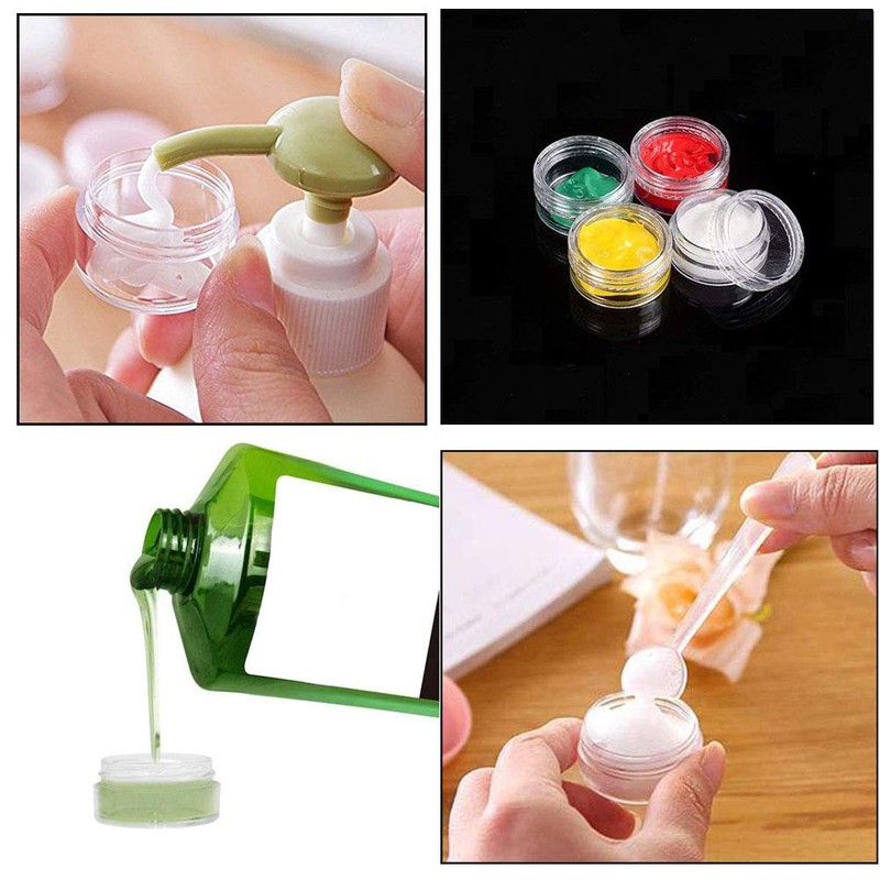20 Pieces Small Clear Round Travel Sample Jar Pots for