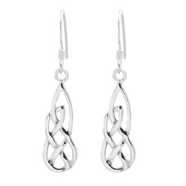 Silverly Women's 925 Sterling Silver Long Celtic Knot Drop Dangle Earrings