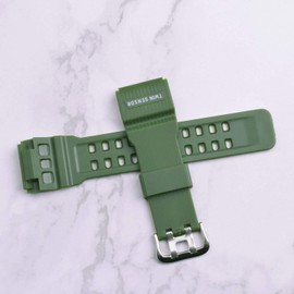 OliBoPo Natural Resin Replacement Watch Strap for Casio Mens G-Shock Master of G Mudmaster Twin Sensor Sports Watch GG-1000/GWG-100/GSG-100 (Green)