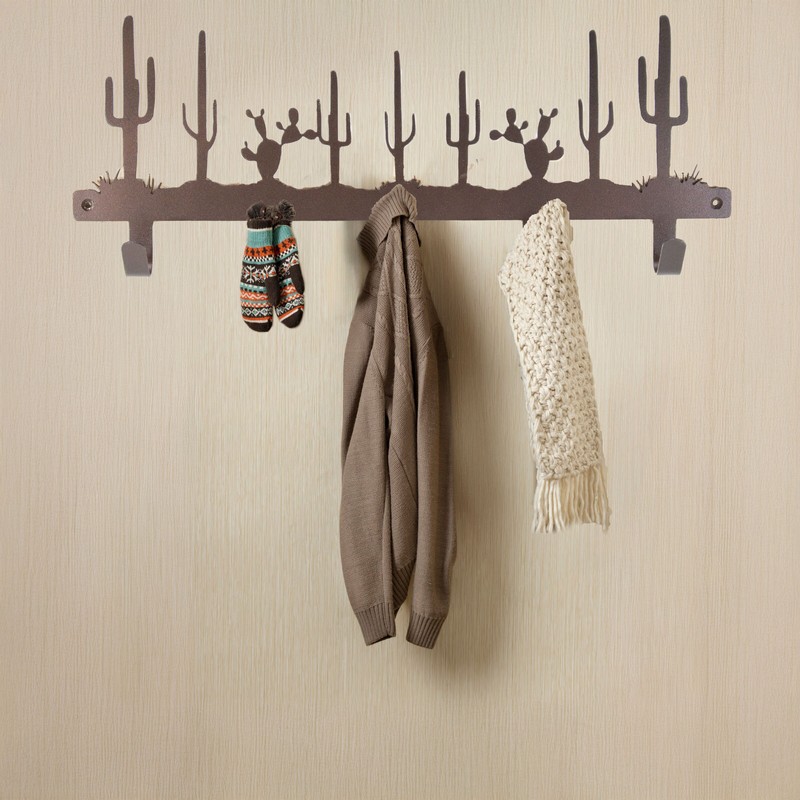 5 Star Super Deals Rustic Cactus Design Wall-Mounted Coat Rack