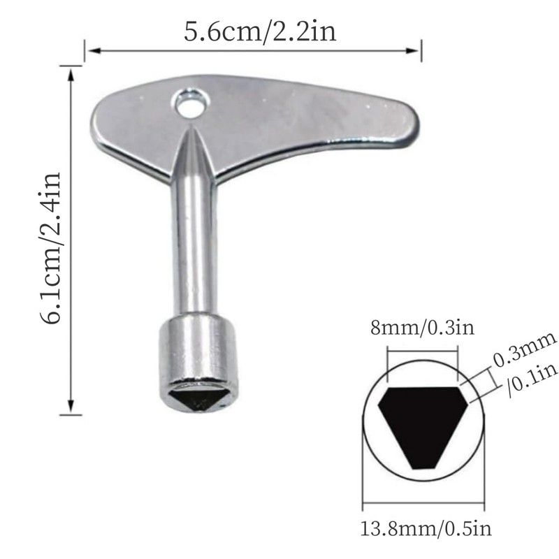 Kovcfon 3 Pcs Inner Triangle Spanner Key Metal Triangular Key