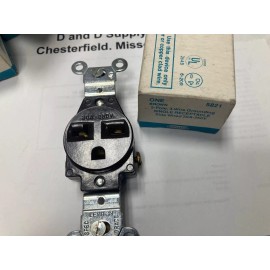 Leviton 5821, Brown Grounding Power Outlet, 20 A, 2 Pole, 3 Wire, 250 V