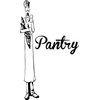 Walls with Style Pantry with Tall Chef Door Decal, (Black)