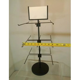 AYS Counter Peg Hook Display Rack - 3 Tier 18 Peg Hooks (Black) With Card Holder!!