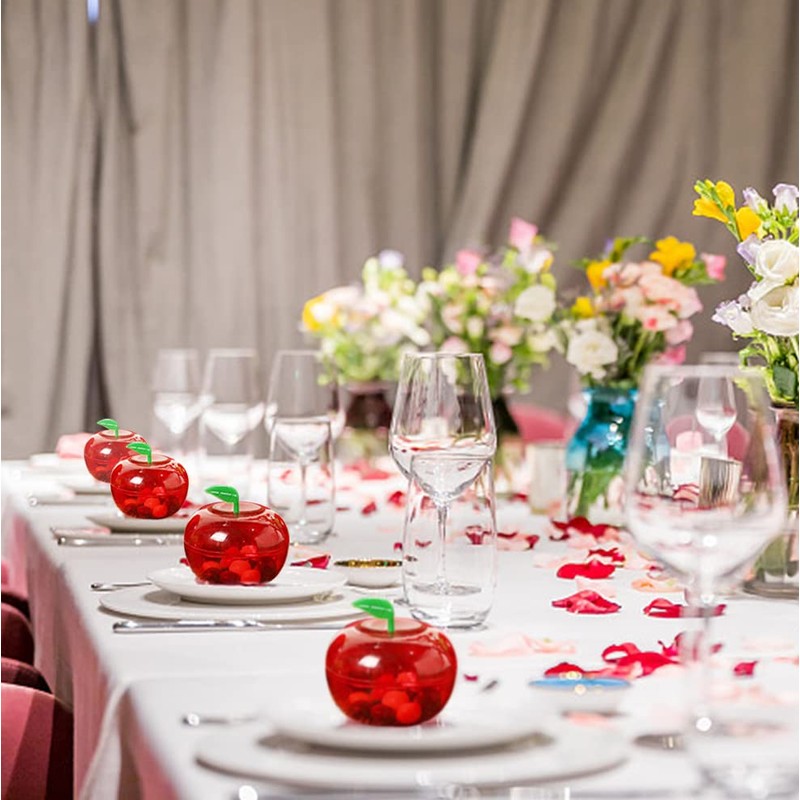 DatingShiny 24 Pcs Red Apple Container Candy Boxes Plastic Bobbing