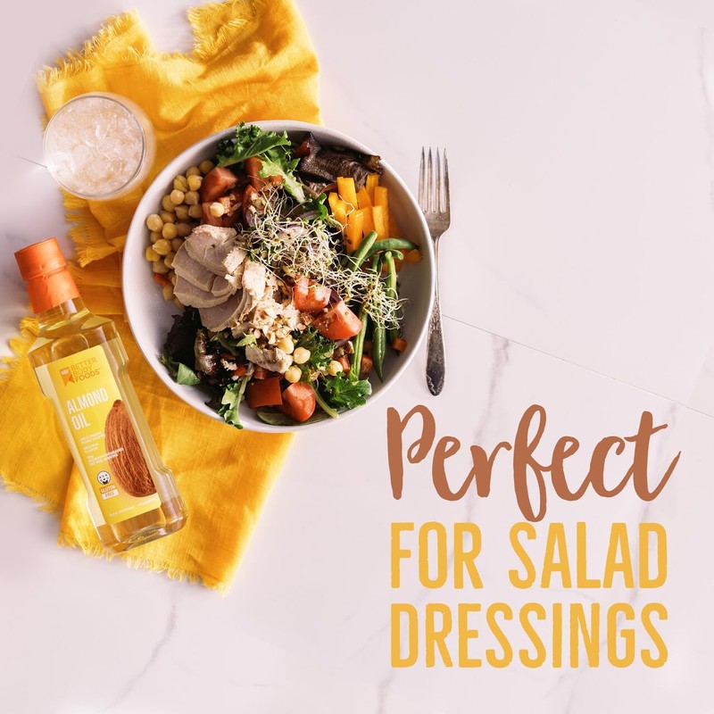 BetterBody Foods Refined Cooking Oil, Almond Oil, 16.9 Fl Oz