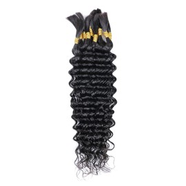 Czrleaty Human Braiding Hair Wet and Wavy Bulk Human Hair For Braiding No Weft Deep Curly Wave 5bundles/Pack 50g Micro Braiding Hair Extensions For Boho Braids (Deep Curly Wave 1.72 Ounce, 20 inch)