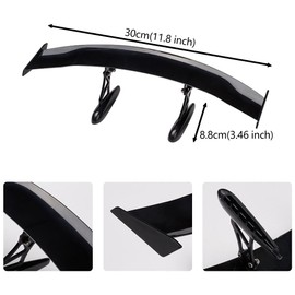 XhuangTech Mini Spoiler Car Rear Wing, Universal Car Tail Wing Rear Trunk Spoiler Wing Quick Install with Tools, ABS Mini Spoiler for Car Exterior Decor (Black)