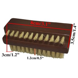 NewFerU Wooden Nail Brush Cleaner Rosewood Two Sided in Natural 100% Boar Bristle for Cleaning Hand Finger Foot Toe, Fingernail Toenail Scrub Brush for Men Women Kids Manicure Pedicure Care (1)