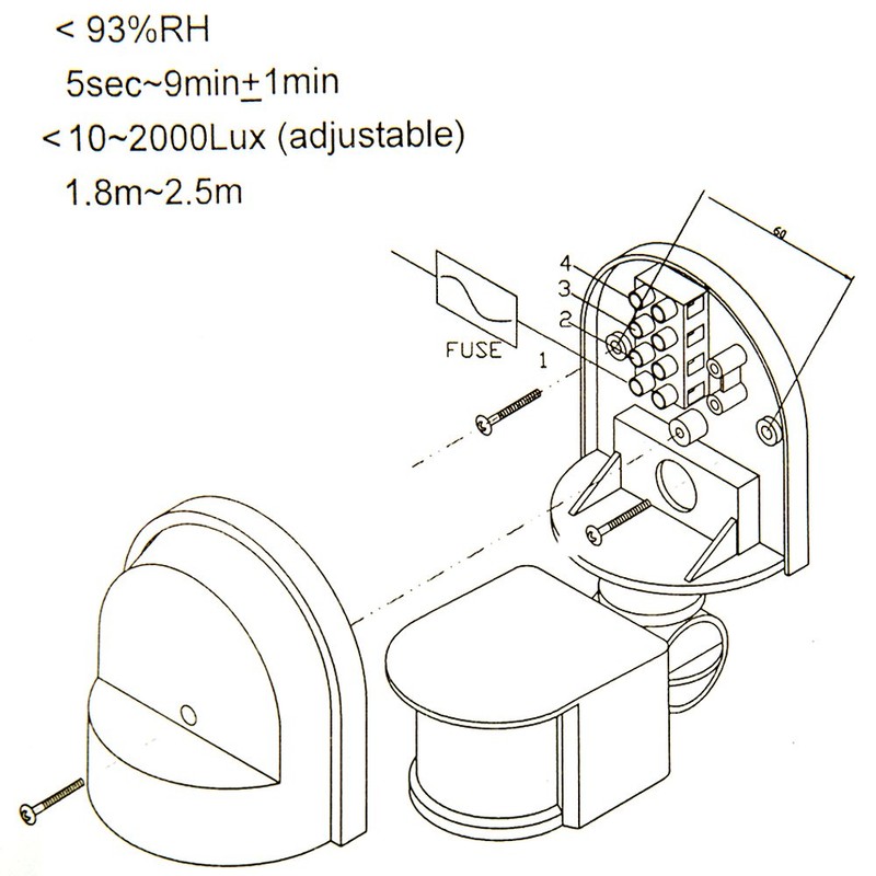 Lovesole_JP Infrared Sensor Switch Motion Sensor 1200W Max Outdoor/Indoor Security