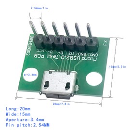 IYUANEPRO 4Pack Micro USB 2.0 Female Socket Breakout Board, 2.54mm Pitch (0.1 inch), USB Micro Breakout Board for DIY USB Power Supply/breadboard Design
