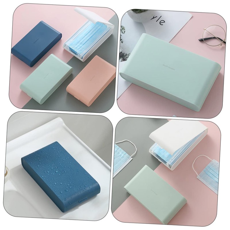Mobestech 2pcs Facial Mask Storage Box Dust Mask Container Desk