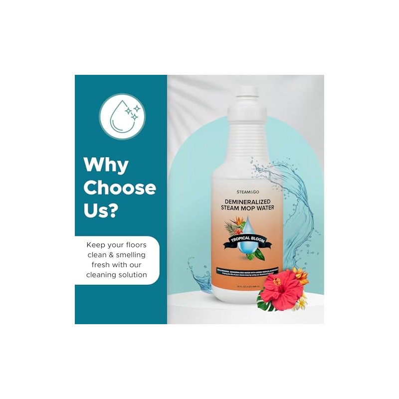 Steam & Go Demineralized Water for Steam Cleaner - PVC-Free