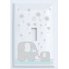 Single Toggle Grey and Green Dandelion Elephant Light Switch Plates