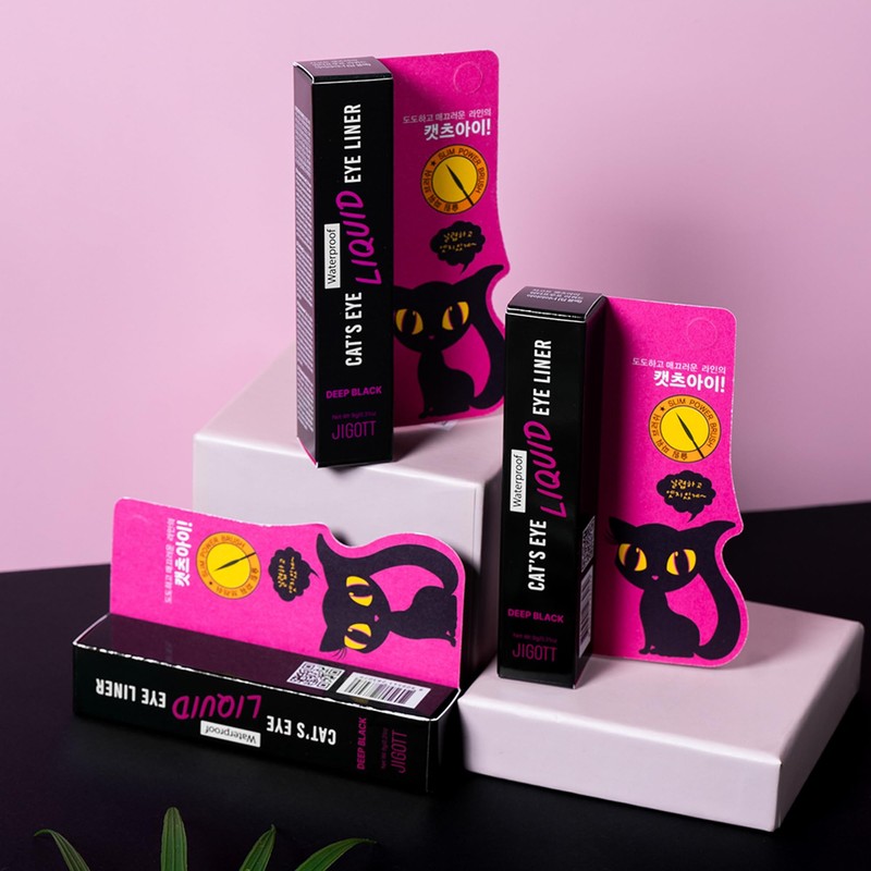 Jigott - Cat’s Eye Waterproof Liquid Eyeliner (Deep Black), 0.31