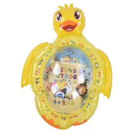 Inflatable Tummy Time Water Mat Yellow Duck Shape Infants Toddlers Play Toy Fun Activity Center