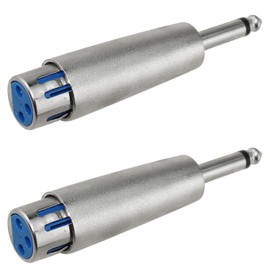 Maxmoral 2PCS 6.35mm 1/4 Inch Mono Male Plug to 3 Pin XLR Female Jack Stereo Audio Microphone Adapter Converter Connector Zinc Alloy Audio Adaptor for Video Equipment