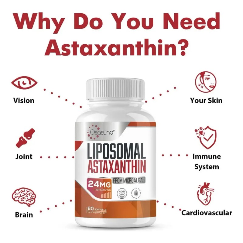 Osasuna Liposomal Astaxantina 24mg Con 60 Softgels Importado