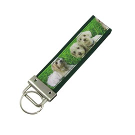 Maltese Dog Key Fob/Fabric Key Chain