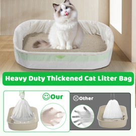 30 Litter Box Liners Jumbo 3MIL Thicken Cat Litter Bags Tear Resistant Litter Liners Heavy Duty Cat Pan Liners Extra Large Kitty Litter Box Bag Disposable Cat Supplies for Easy Cleanup 37" x 18"