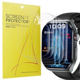 Blueshaweu Screen Protector Compatible with YYKY AMOLED 2.04 Inch Smartwatch ET585, HD Clear Flexible TPU Screen Protector [Pack of 6] Compatible with YYKY ET585 Smartwatch 2.04 Inch (Transparent)