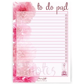 Ashton and Wright - Daily to do Pad – A5 Floral Desk Planner Organiser – 60 Sheets - 80 GSM (Pink Carnation)