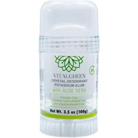 2 Pack Desodorante Cristal Alumbre Con Aloe Vera 100g Vital Green