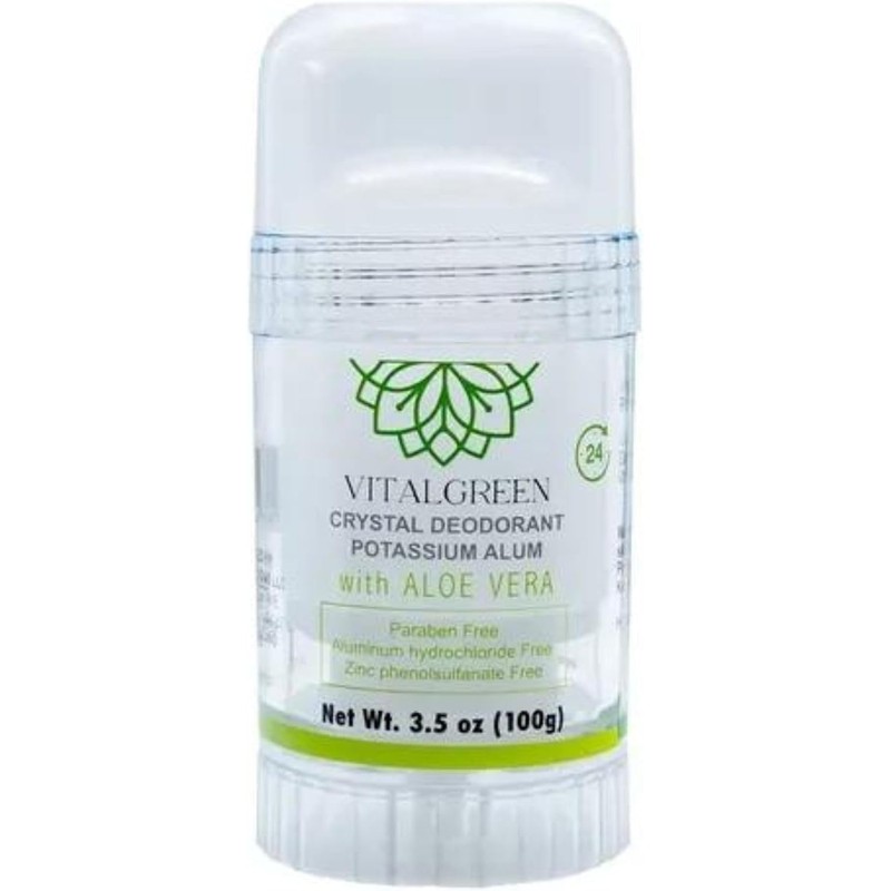 2 Pack Desodorante Cristal Alumbre Con Aloe Vera 100g Vital
