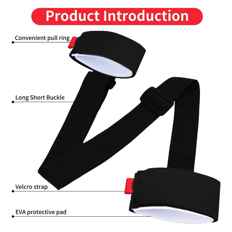 2PCS Ski Straps, Adjustable Ski Strap with Cushioned Fastener Tap,