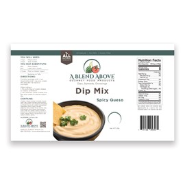 A Blend Above Spicy Queso Dip Mix, 3 Packs, 1 oz. Each, Makes 16 Ounces, Gluten-Free, No MSG, All Natural, No Preservatives, Vegan Friendly, Keto Friendly, Vegetable Dip, Chip Dip, Low Carb, Easy to Make