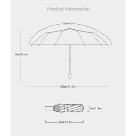 erised's bifrost Compact Travel Folding Portable Umbrella 46 Inch Windproof/Wind Resistant,Automatic Open Close,Sun/Rain,Real Wood Handle,Women men,12 Ribs,99 UV Protection UPF 50