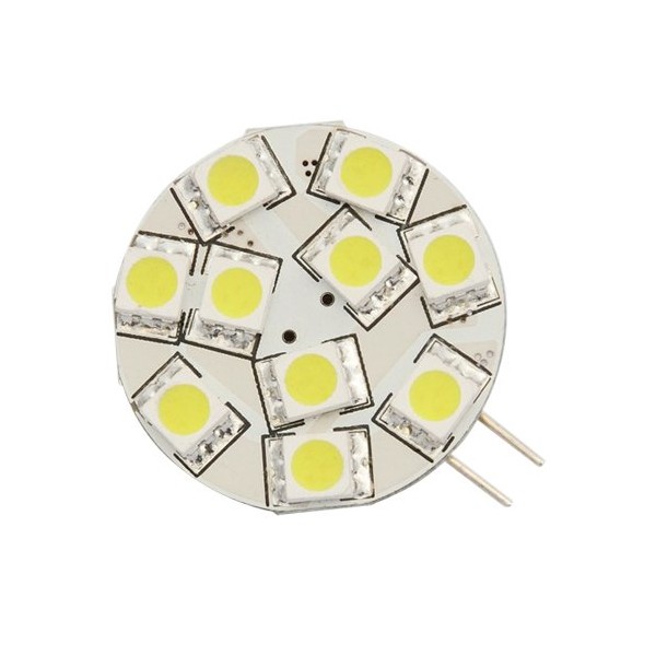 Ledwholesalers G4 Base Disc Type Side Pin 10 5050smd LED 10 Watt Halogen Replacement for Rv Camper Trailer Boat Marine Warml White Package of 5 1109wwx5