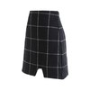 CHICWISH Women's Black Grid Wool-Blend Mini Bud Skirt